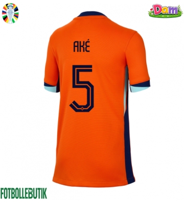 Nederländerna Nathan Ake #5 Hemmatröja Kvinnor EM 2024 Kortärmad